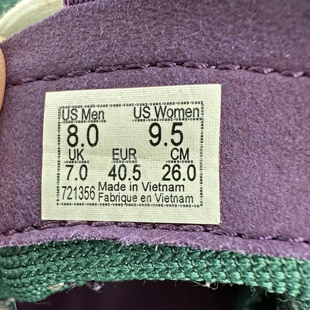 Vans Ultra Cush Suede Blue Green Sneakers Mens Size 8 Womens Size 9.5 Skateboard